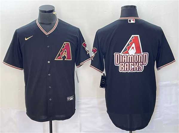 Men%27s Arizona Diamondbacks Black Team Big Logo Cool Base Stitched Baseball Jerseys